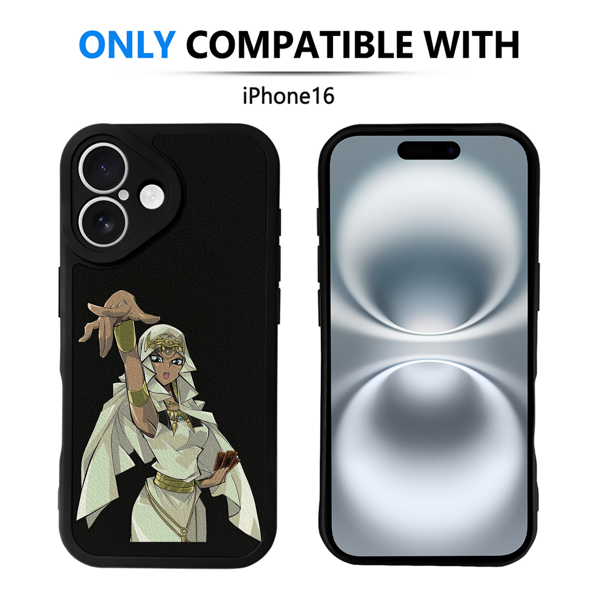 （画像用） 遊☆戯☆王 Yu-Gi-Oh! 【iPhone 16シリーズ対応】シリコンスマホケース（レザー調） 材質：シリコン